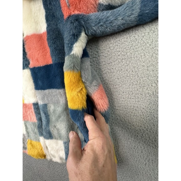 Stella McCartney Kids ColorBlock Abbie Faux Fur Jacket Sz 14 Yrs Soft And Cozy - Picture 3 of 10